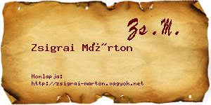 Zsigrai Márton névjegykártya