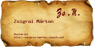 Zsigrai Márton névjegykártya