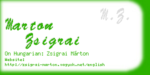 marton zsigrai business card
