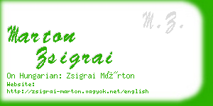 marton zsigrai business card